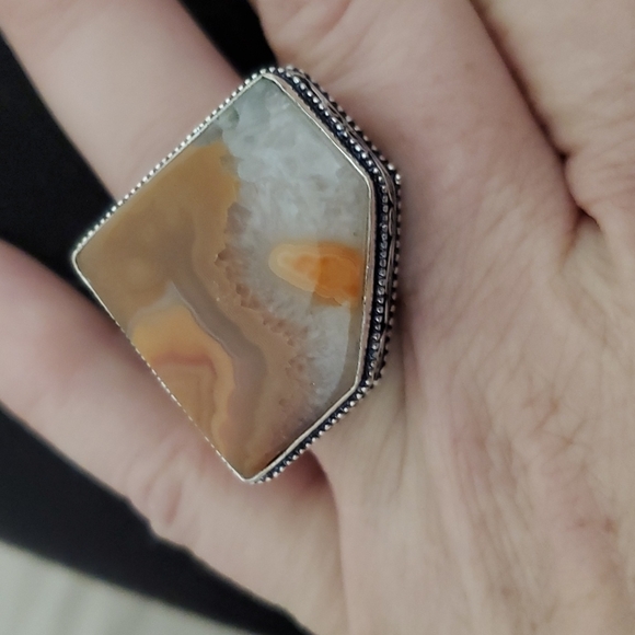 New Botswana Agate 925 Silver Statement Ring. - Picture 8 of 9